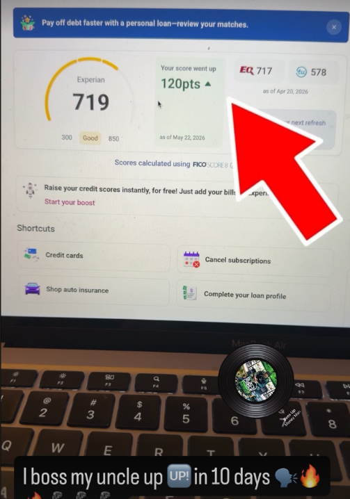 Credit Repair Result