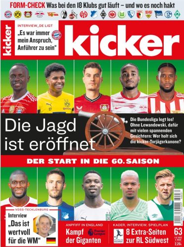 Cover: Kicker Sportmagazin No 63 vom 04  August 2022