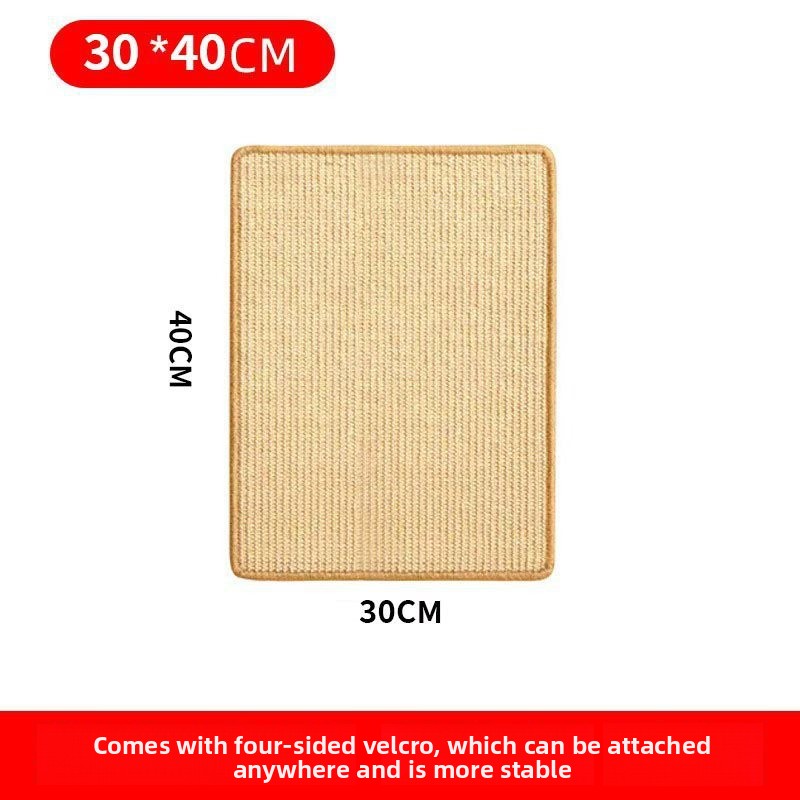 3-PCS Self-Adhesive Sisal Cat Scratching Mat Vertical Wall Mounted Scratcher Board for Furniture Protection(30cm*40cm)