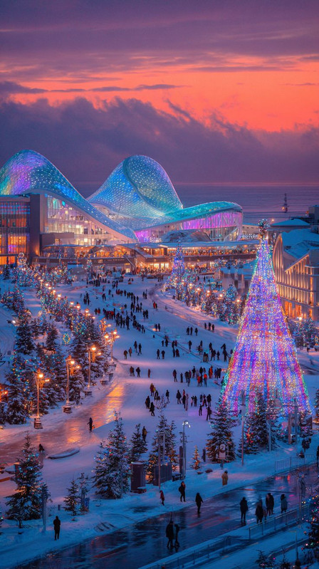 Новый Год 2024 в Сочи Праздничные огни Олимпийского парка