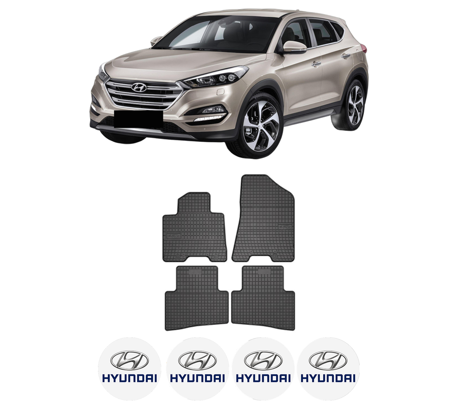 Set covorase presuri HYUNDAI TUCSON SUV Van (TLE) din 2015-2020, auto, din cauciuc thermoplastic, 4 Stickere auto cu HYUNDAI