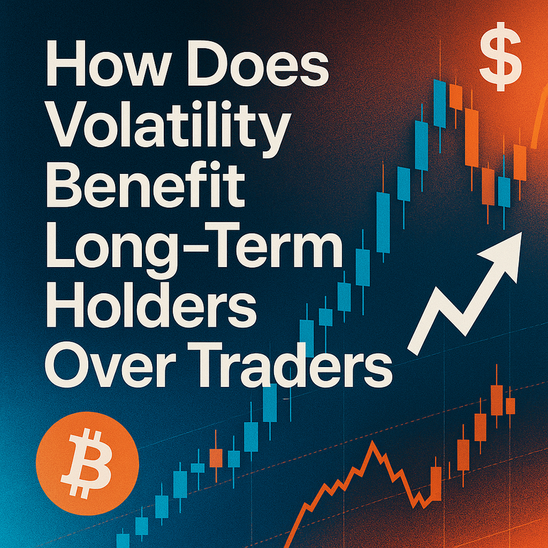 How does volatility benefit long-term holders over traders