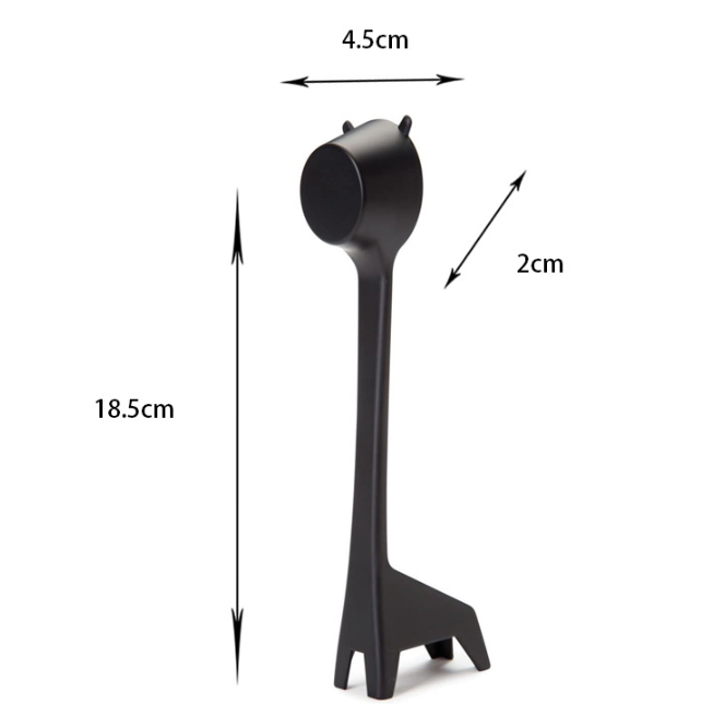 Giraffe-Shaped Coffee Scoop Set of 10 in Black ABS Plastic for Precise Coffee Grounds Measurement