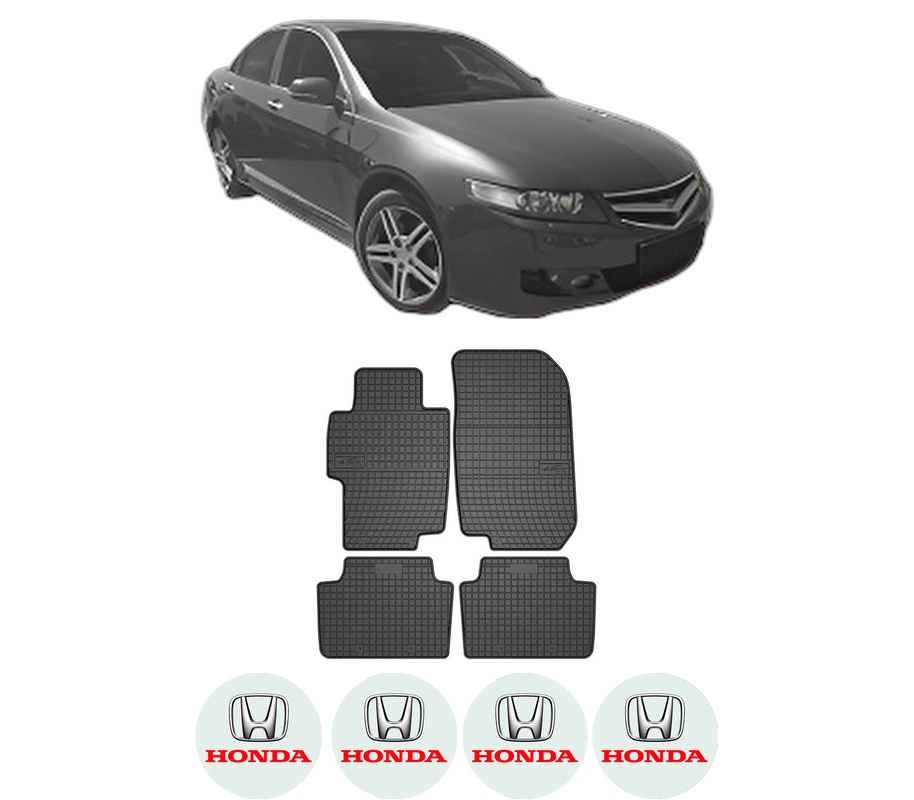 Set covorase presuri HONDA ACCORD VII (CM) din 2002-2008, auto, din cauciuc thermoplastic, 4 Stickere auto cu HONDA