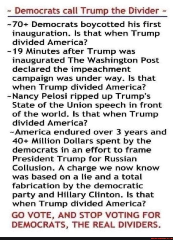 Dems call Trump the divider