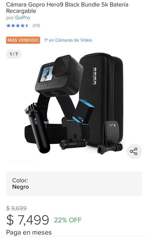 Mercado Libre Cámara Gopro Hero9 Black Bundle 5k Batería Recargable 