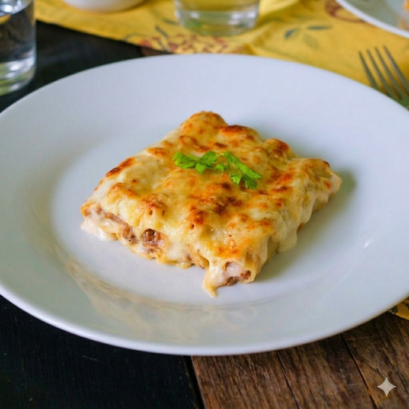 Canelones de carne con queso