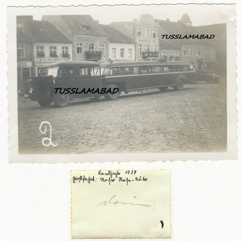 Alter Bus Schlepper Zugmaschine Lkw Anhänger Tan