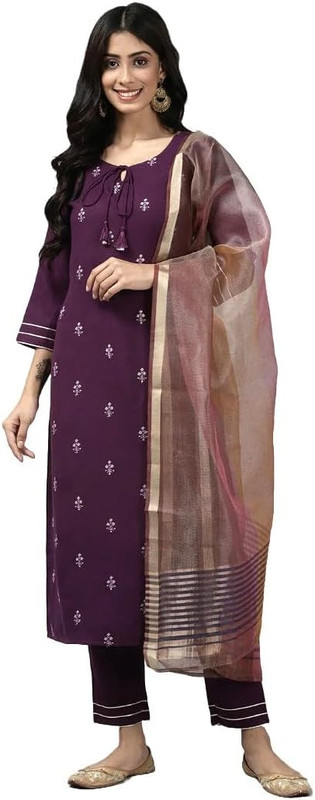 Idalia Purple Cotton Palazzo Set
