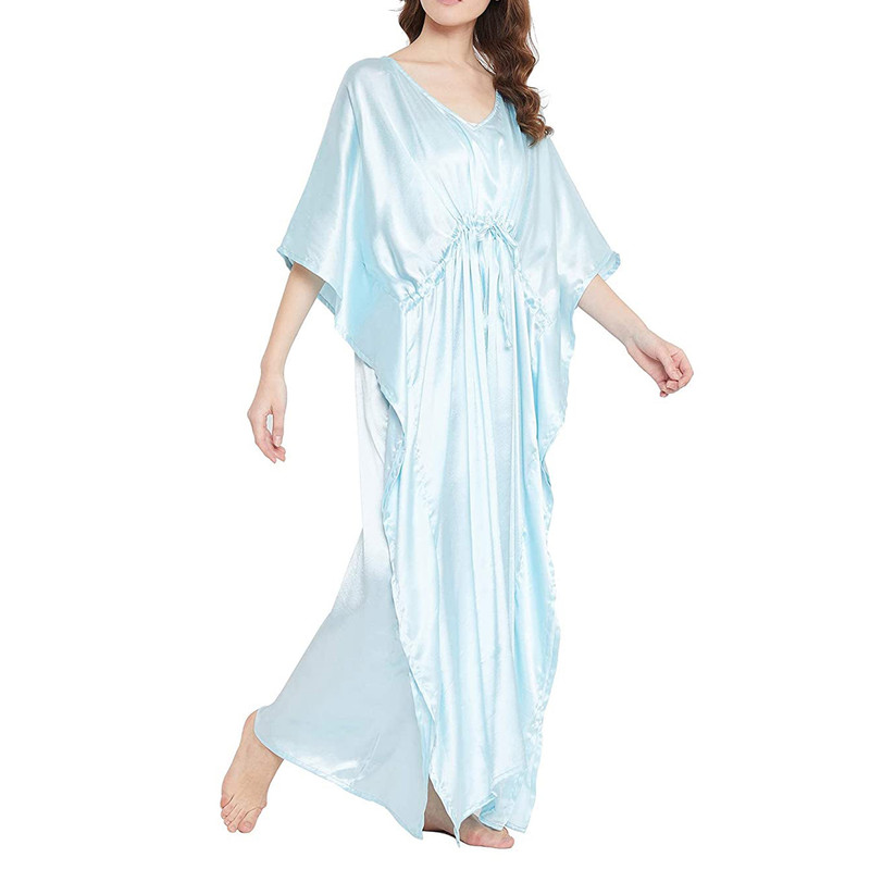 Women Satin Silk Nightdress Lingerie Sleepwear Nightgown Maxi Robe Loungewear - Picture 33 of 125