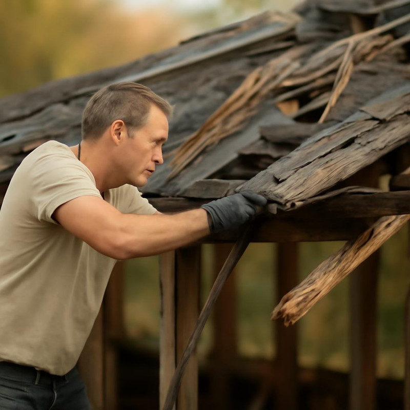 Демонтаж кровли сарая: снятие покрытия и стропил
