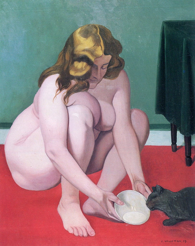 1-Felix-Edouard-Vallotton-Woman-with-a-Cat-1919-Meister-Drucke-1195351