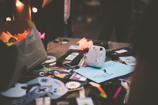 photo of cluttered desk