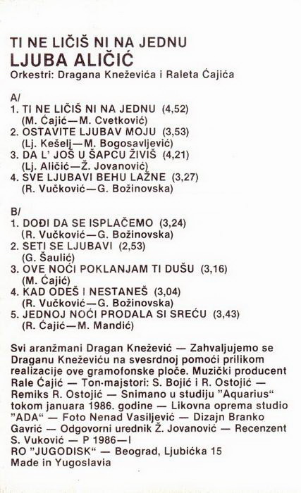 Ljuba Alicic 1986 - 2 kz 1
