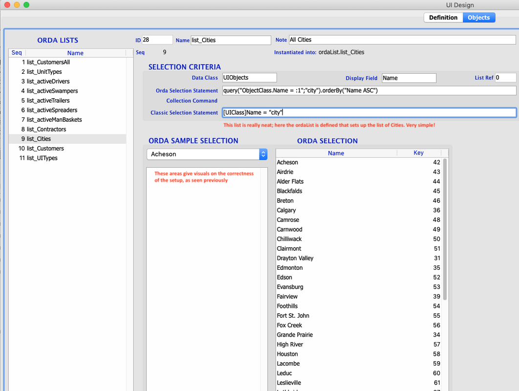 16 UI Design - 'city' list generated by using ordaList object