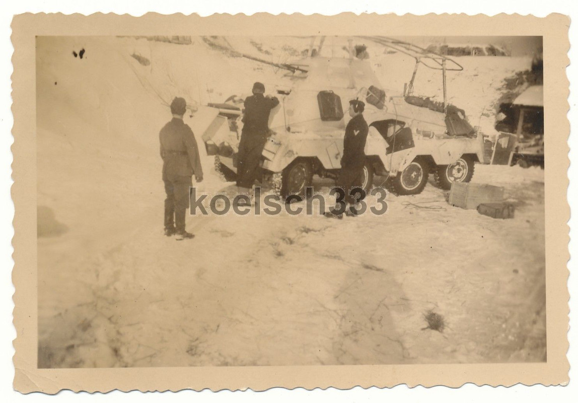 Foto Funk Panzerspähwagen Schneetarnung 8 Rad Pa