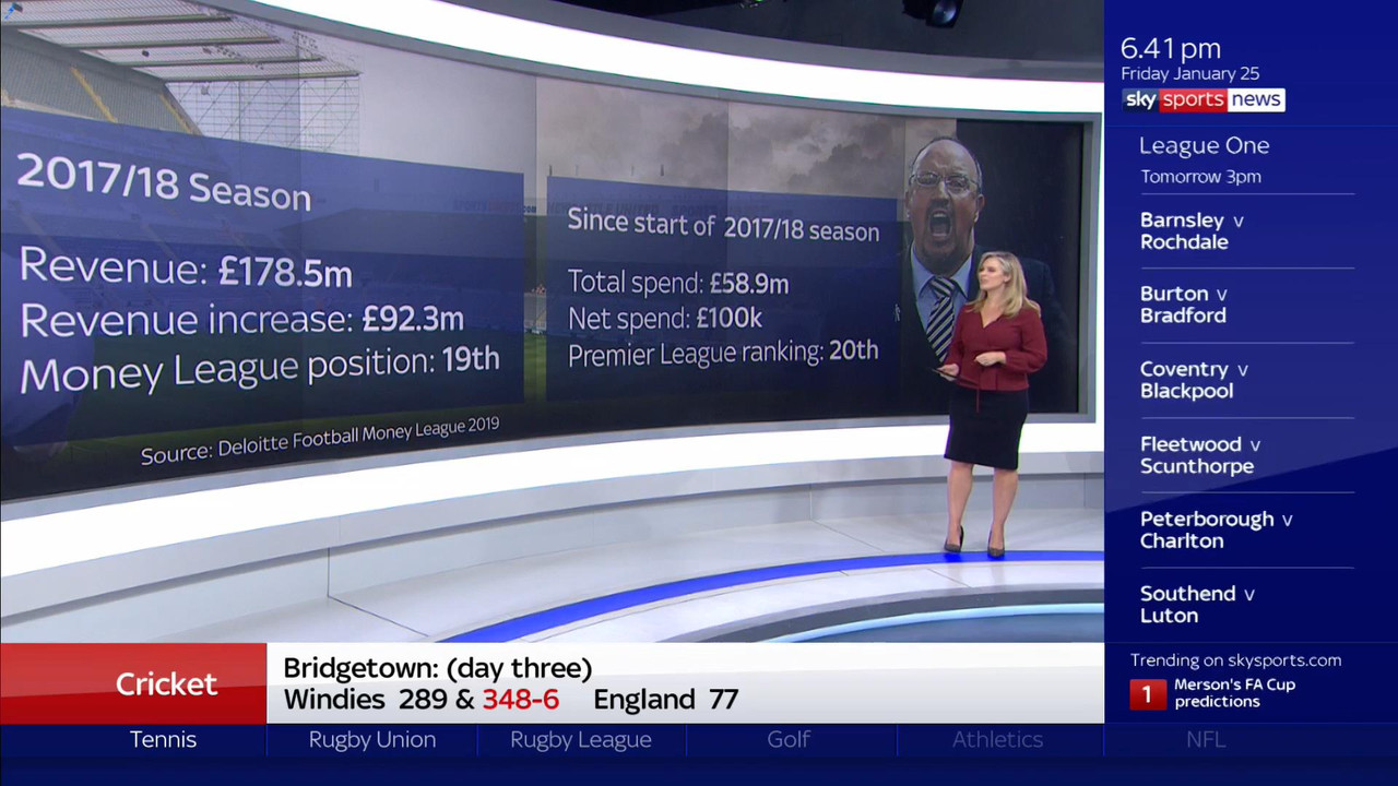 25 January - 18.00.00 - Sky Sports News At 6. A comprehensive ro
