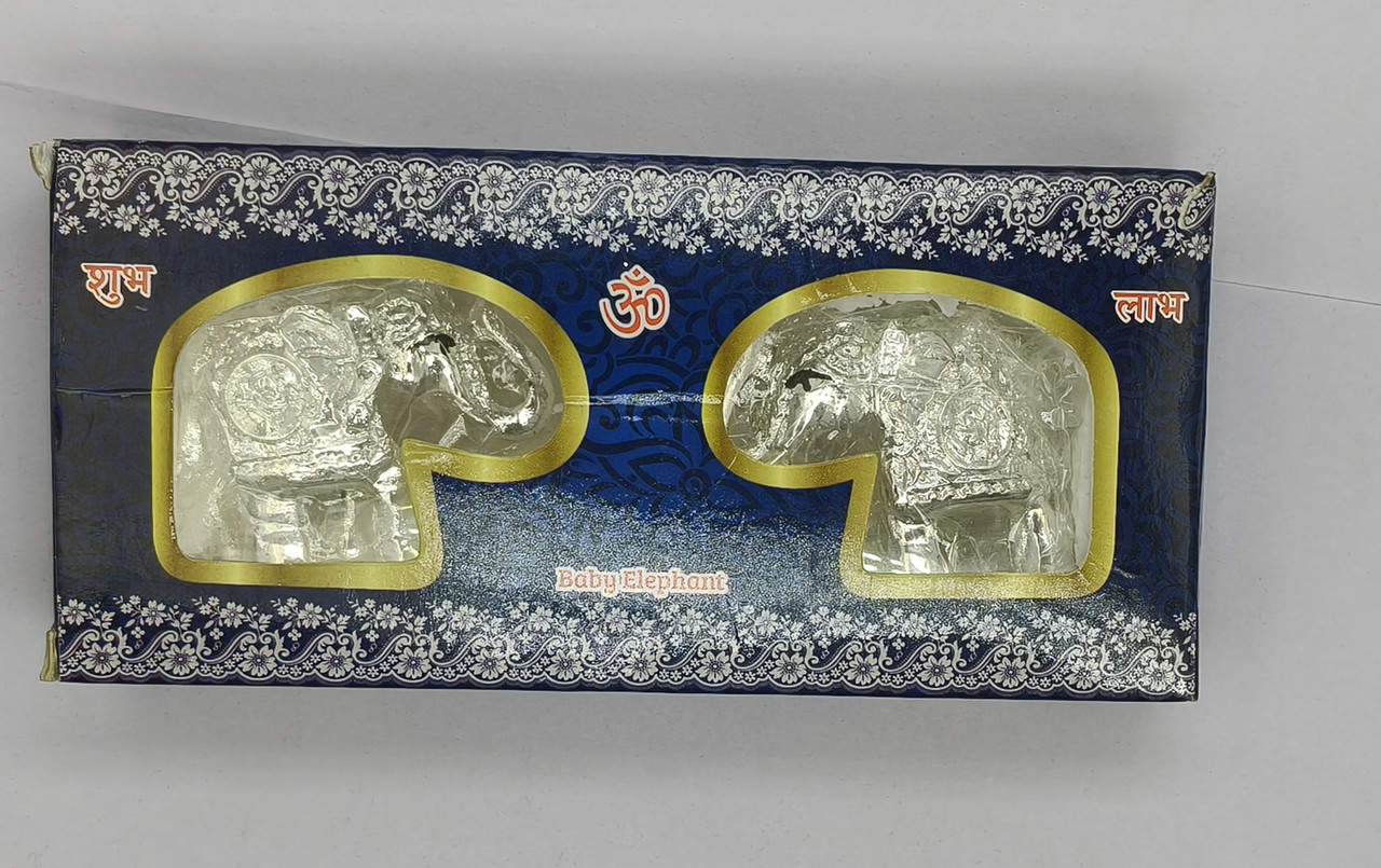 Silver Small Elephant Idol Pair Combo