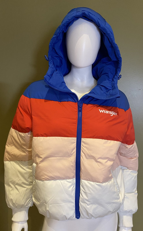 WRANGLER BLUE, RED, PINK, AND WHITE COAT WOMENS XS WFJKPWB | MDG Sales, LLC