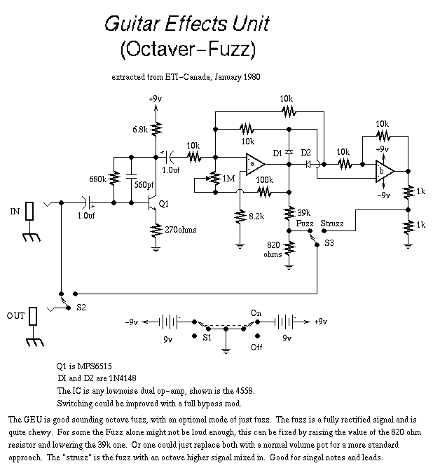 Guitar Effects Unit (Octaver-Fuzz)