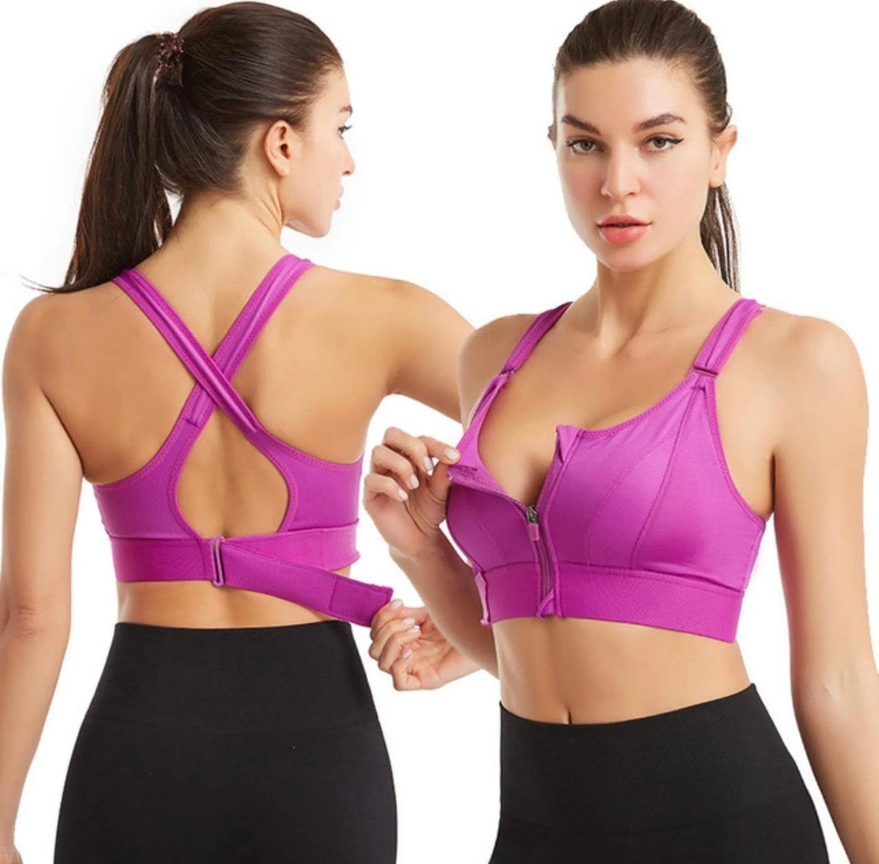 Front Zipper Sports Bra (Free size) Premium Stuff - image 5