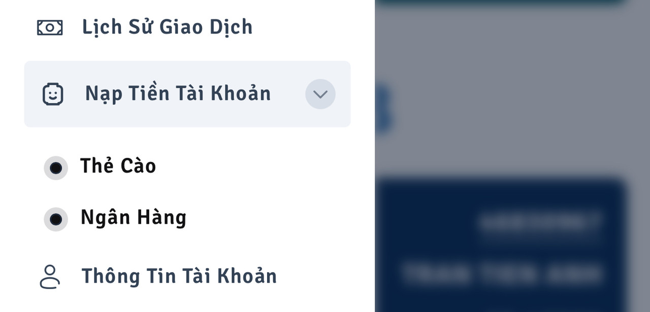 Nạp tiền vào tài khoản Shopbopbop
