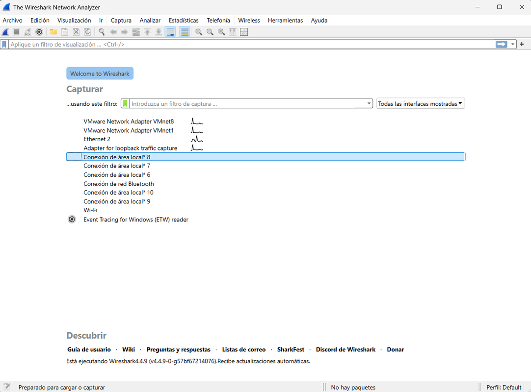 Análisis de redes profesional y open source Wireshark 4.4.9