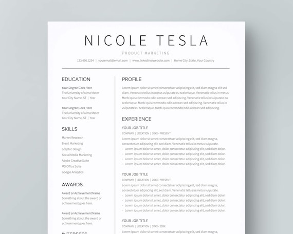 Resume Template In Google Docs
