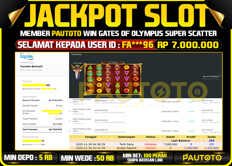 BUKTI JACKPOT LUNAS PAUTOTO