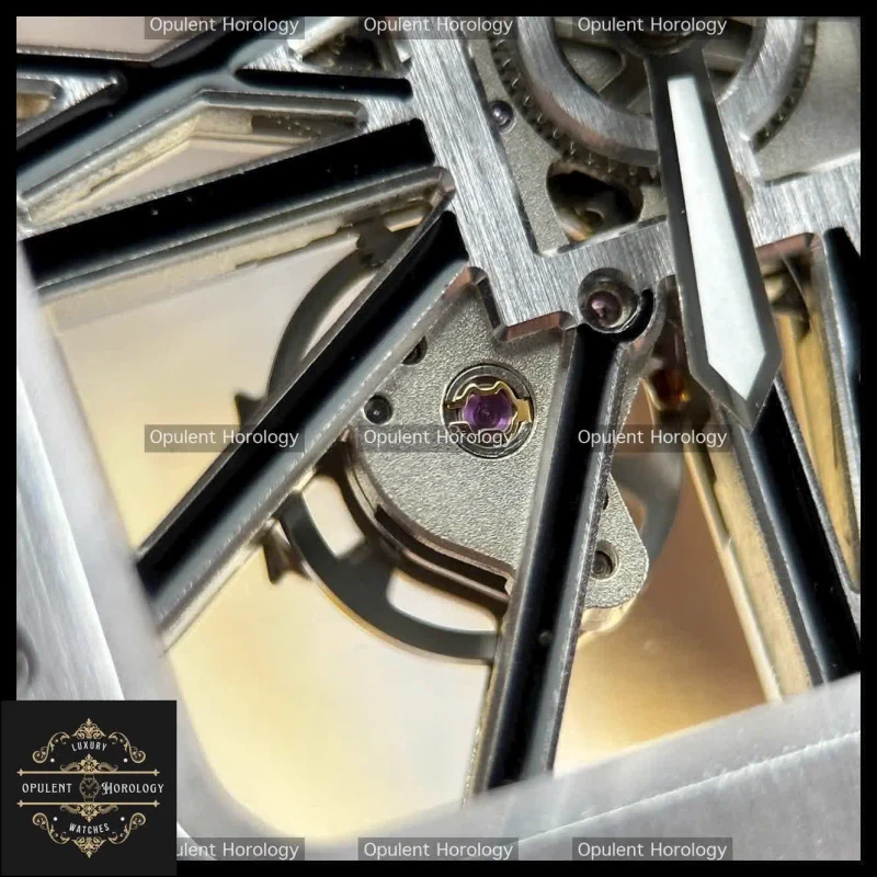 Cartier Santos Skeleton Replica 1:1 Watch Black Bezel 39.8mm Manual Winding Movement