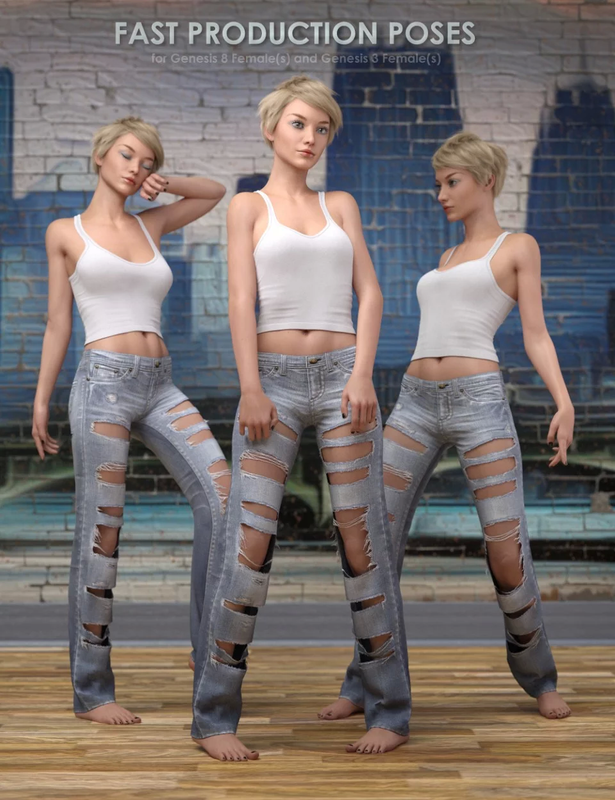 Fast Production Poses for Genesis 3 and 8 Female