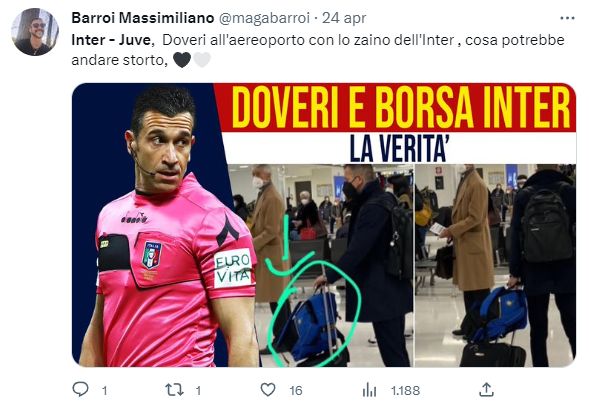 Inter - Juve, Doveri all'aereoporto con lo zaino dell'Inter , cosa potrebbe andare storto, ??