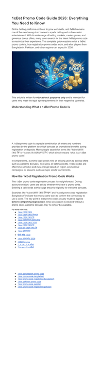 1x Bet Promo Code Guide 2026 Everything You Need to Know