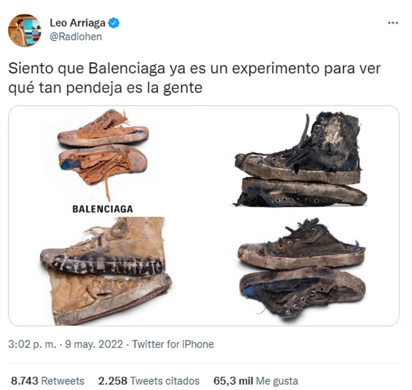 Balenciaga lanza nuevo tenis y los internautas la nombran “colección indigente”