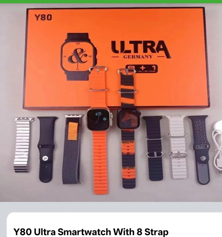 Y80 Ultra Smartwatch With 8 Strap