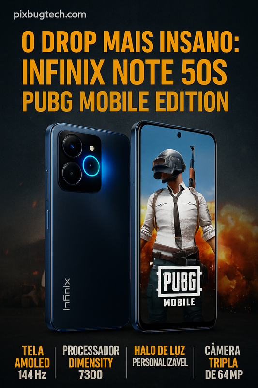 O Drop Mais Insano: Infinix Note 50S PUBG Mobile Edition Chega para Dominar
