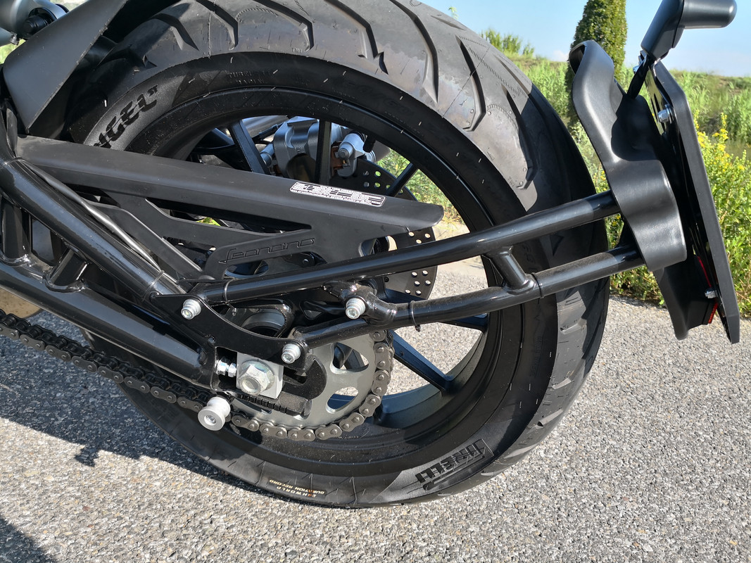 Portatarga Pieghevole Per Benelli Leoncino 800 - Verniciato Nero Con Luce LED Per Targa | Regolabile E Reclinabile - Foto 9
