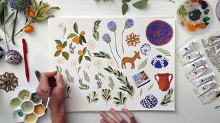 Painting for Pattern Design Create Botanical Patterns with Gouache & Photoshop
