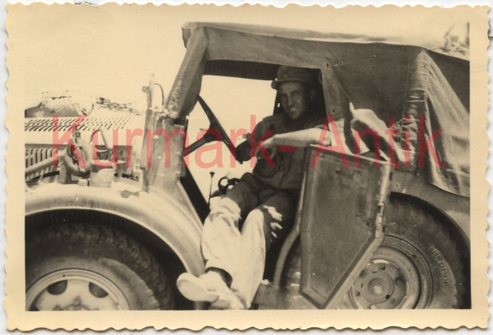Foto Wehrmacht DAK Afrika Einheits PKW Kübel Jeep super Technik 