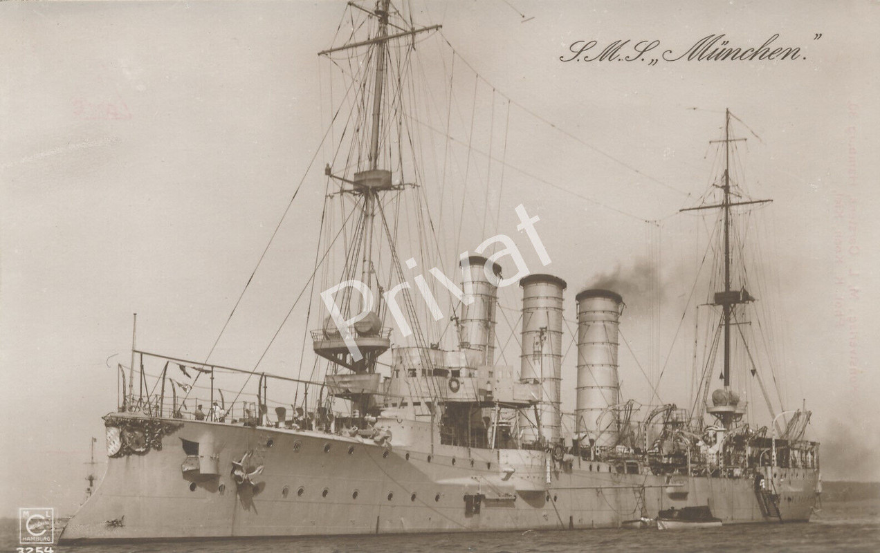 Foto PK S.M.S München kleiner Kreuzer Bremen-Klasse Kaiserliche Marine K1.78