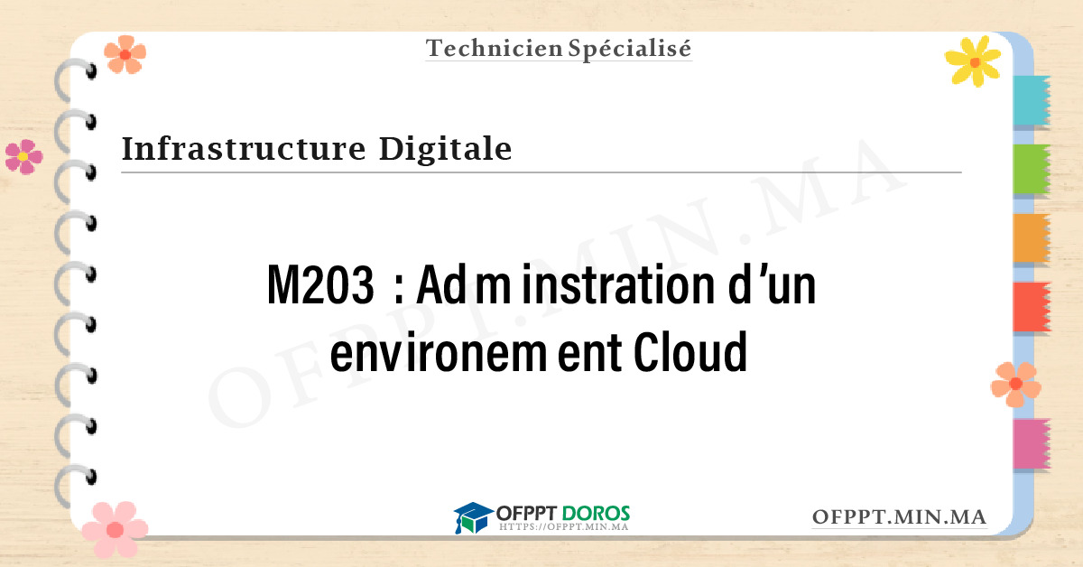 Sommaire détaillé du cours Adminstration d’un environement Cloud M203 OFPPT - Structure du module