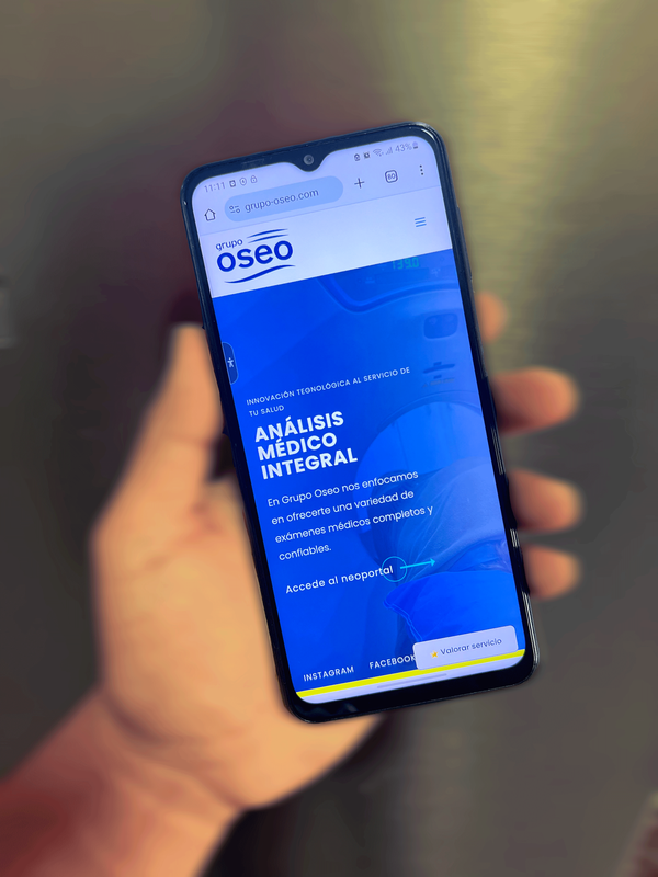 Versión móvil pagina web Grupo Oseo