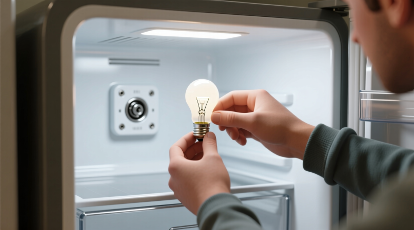 Замена лампочки в мини-холодильнике
