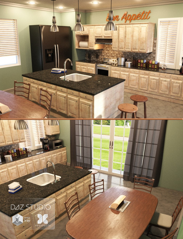 00 main plain kitchen daz3d