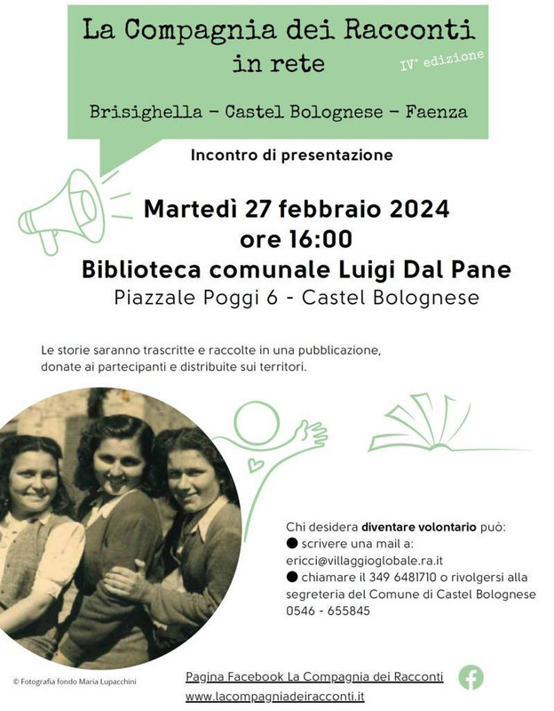 “La Compagnia dei Racconti” cerca volontari: Martedì 27 febbraio presentazione in Biblioteca