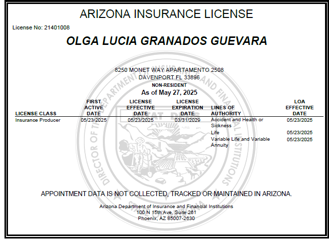 Licencia de seguros de vida