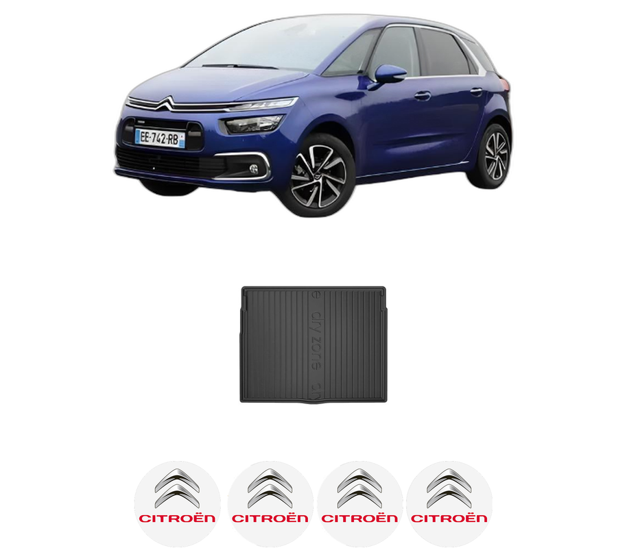 Tavita Portbagaj CITROEN C4 PICASSO II din 2013-2018, Protectie Portbagaj Auto, 4x Stickere auto cu CITROEN