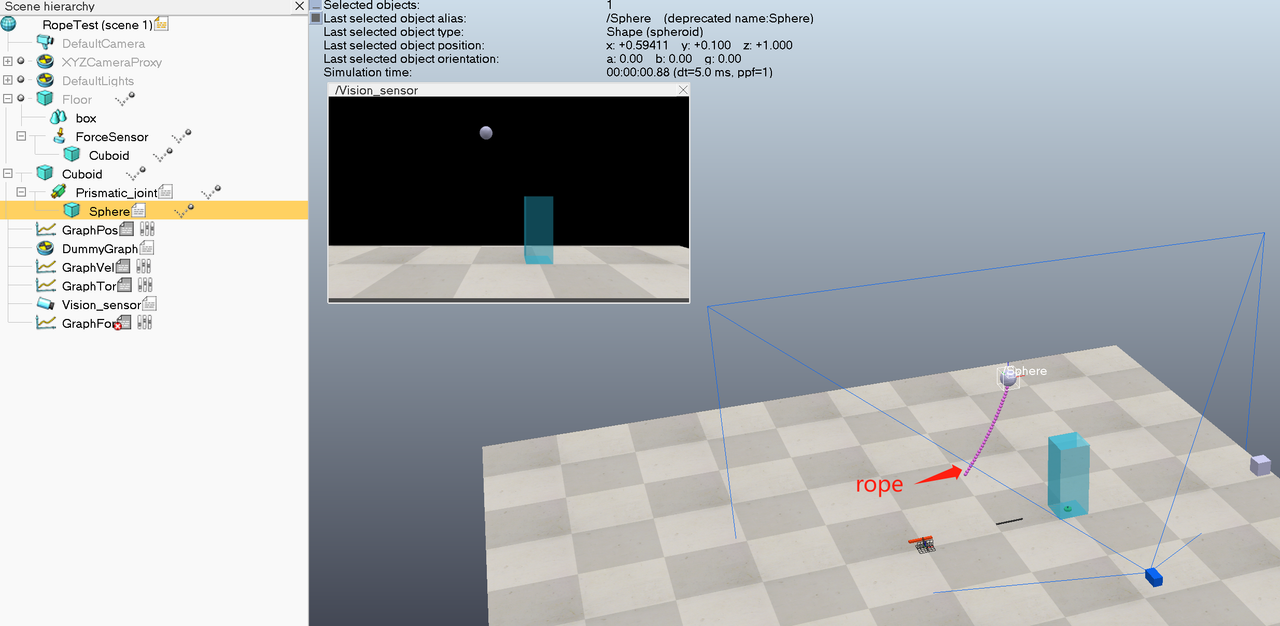 How can i use a vision sensor to detect a rope created by mujoco XML ...