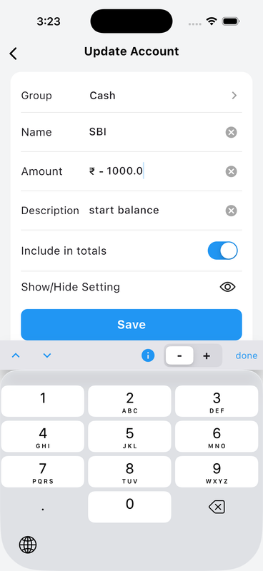 Using the Financial Keypad