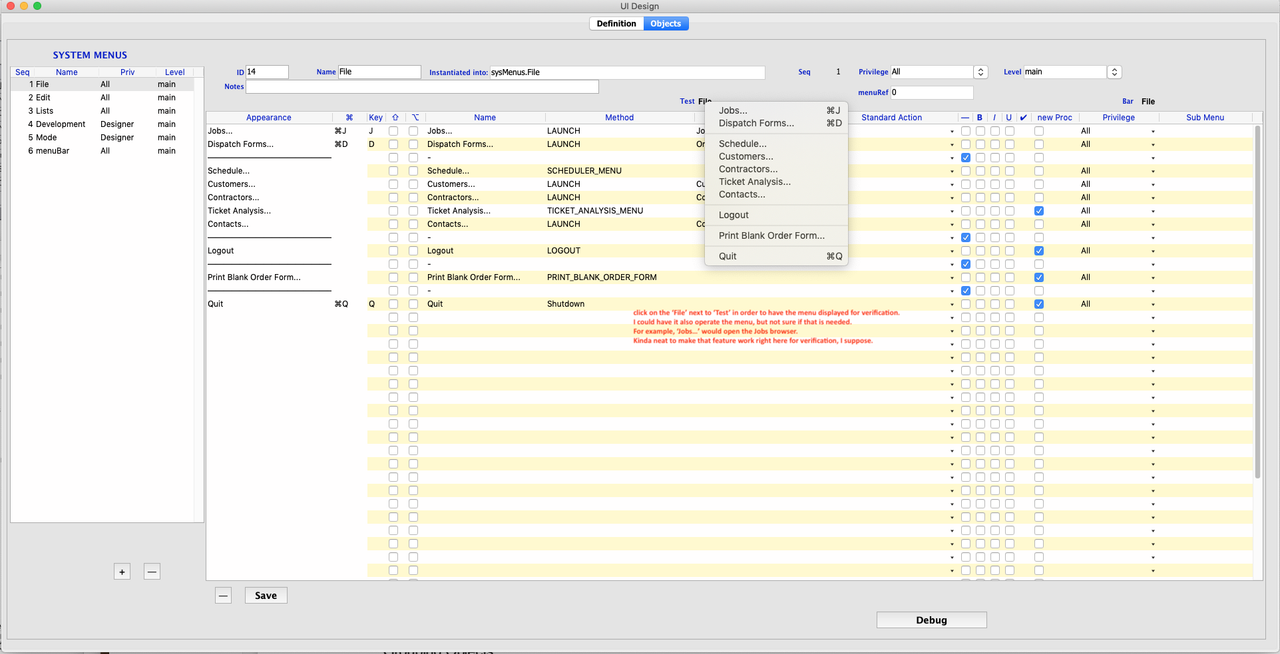 7 UI Design - sysMenu Objects - menu-click sample (click on 'Fil